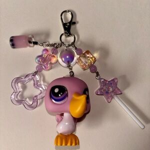 Littlest Pet Shop LPS Bird Keychain with Charms